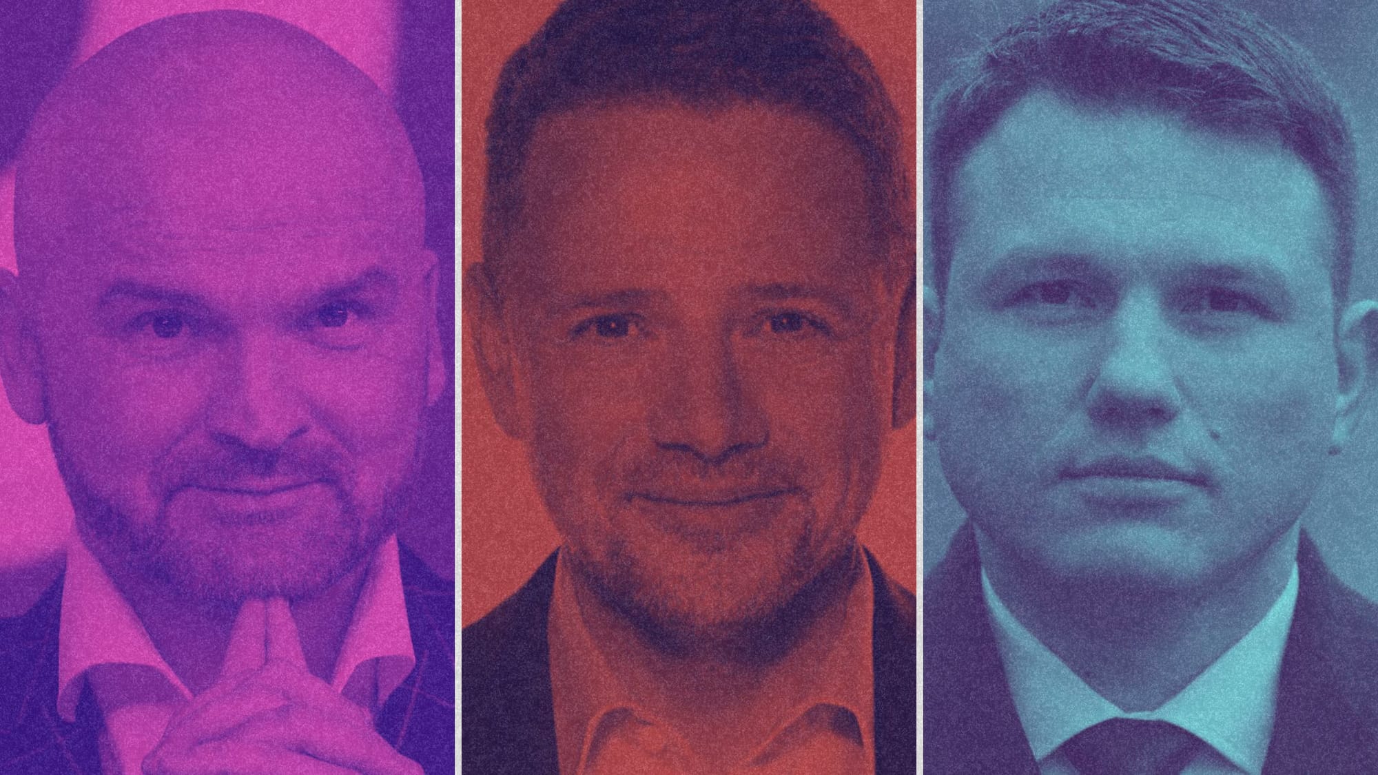 Trzy zdjęcia: Brzoska, Trzaskowski, Mentzen